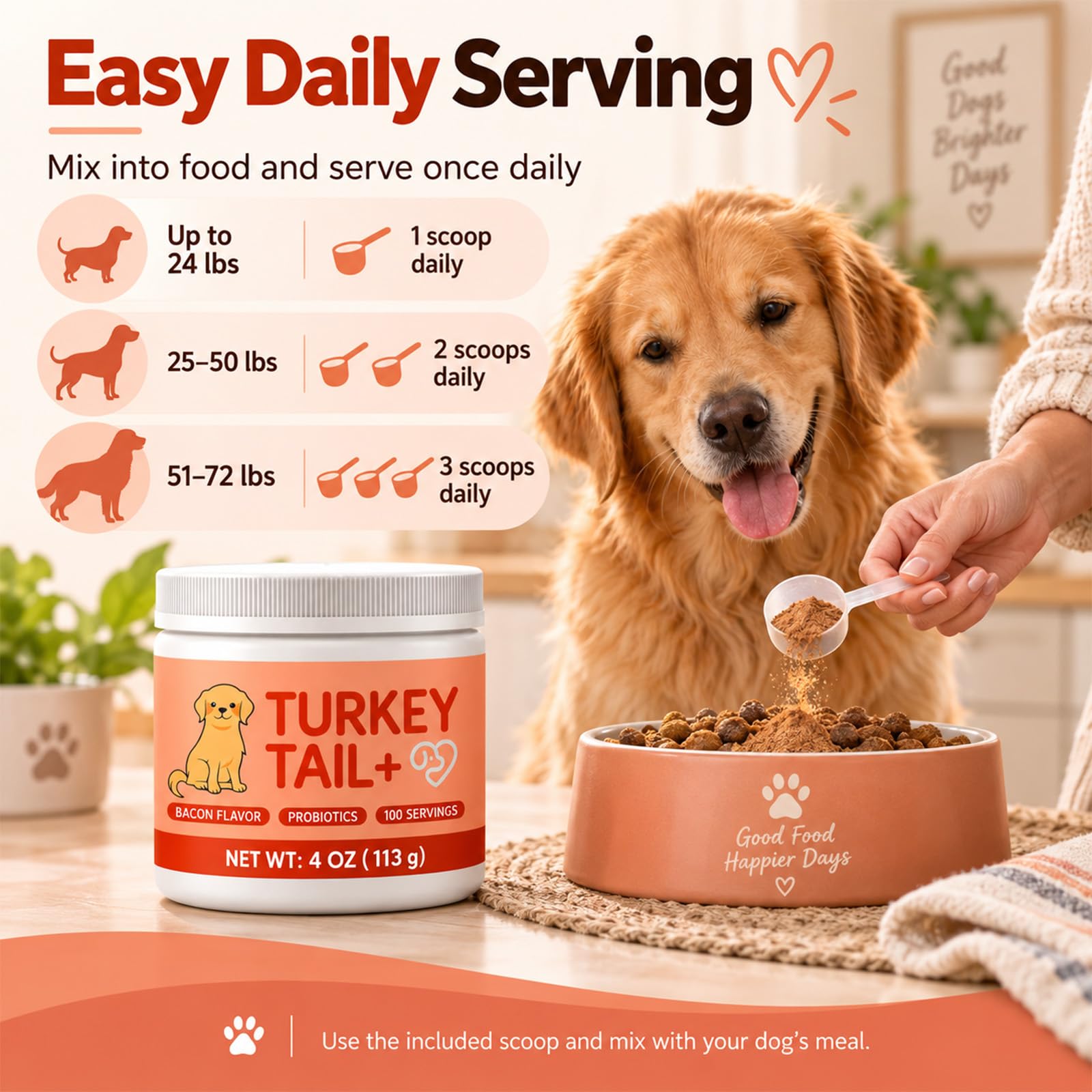 Turkey Tail Mushroom for Dogs, Tu-rk-ey Tail Mushroom Powder, Support Your Mature Dog’s Immunity, Gut, Skin, (1pcs) — Amazon image 2