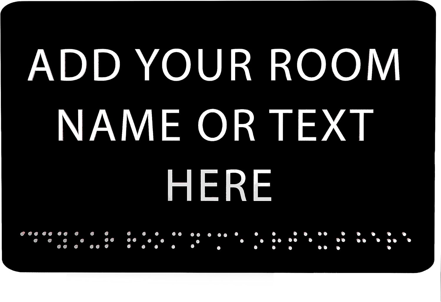 9" X6" Personalized Custom Sign - ADA Compliant Tactile Graphics Grade 2 Braille Text Acrylic Wall Signs - Add Your Room Name Text Sign for Home School Office Business Workplace