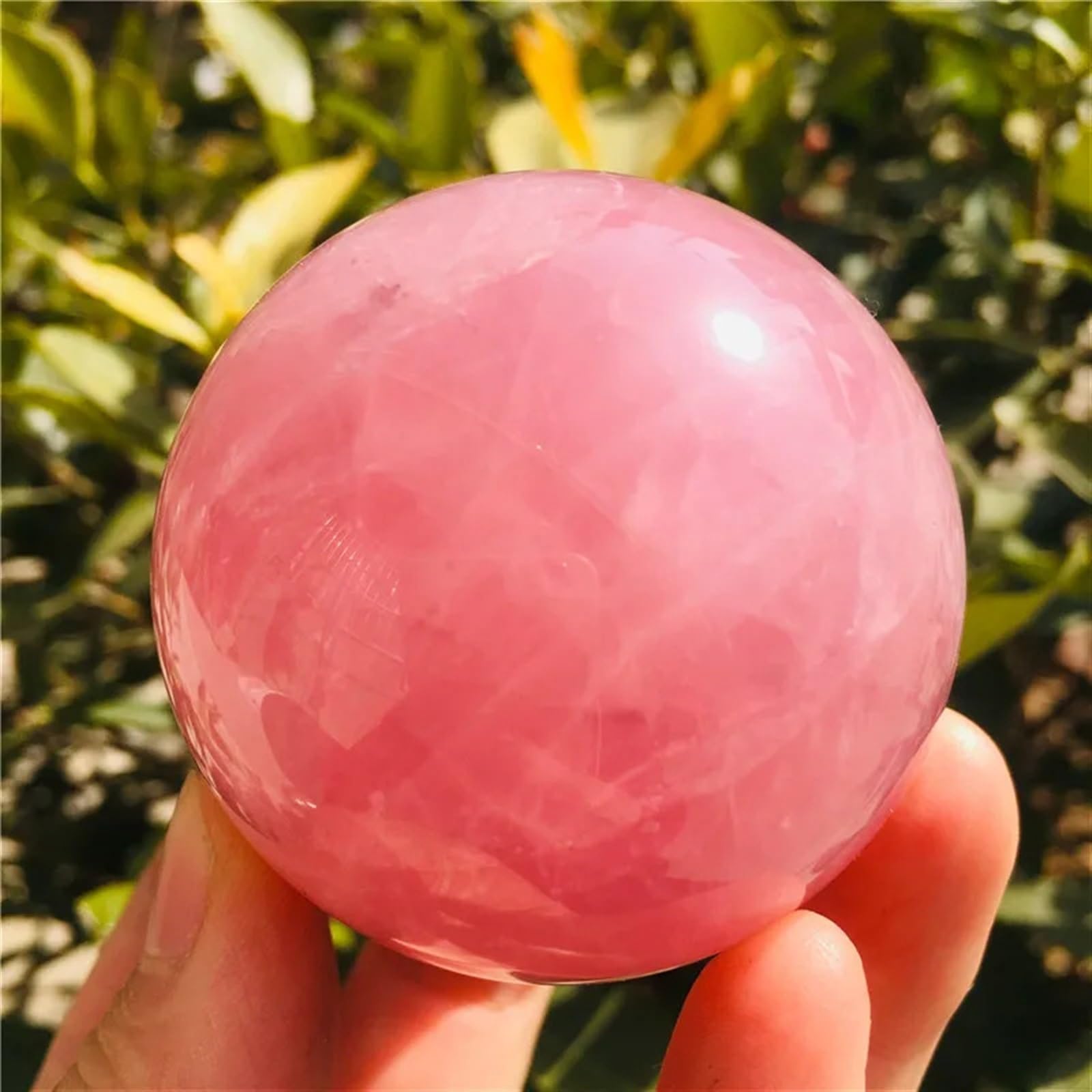 AARTERZZA Rose Quartz Sphere Crystal Ball Gemstone Ornaments