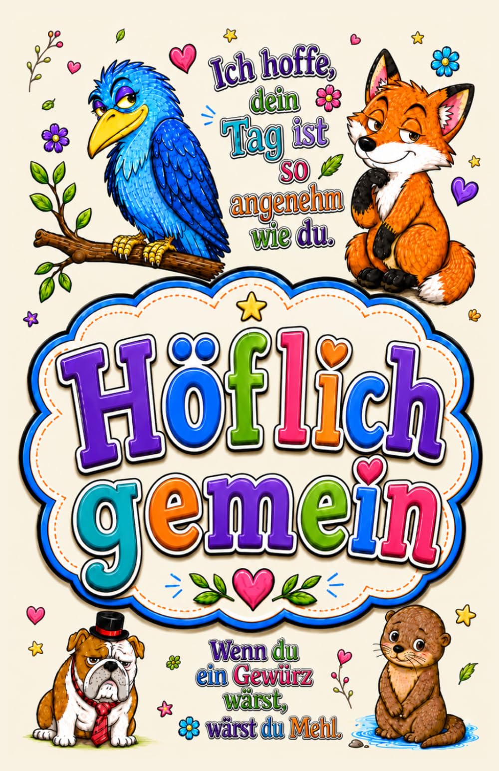 Höflich gemein: Ein freches Ausmalbuch für Erwachsene mit süßen Tieren und charmant bösen Sprüchen