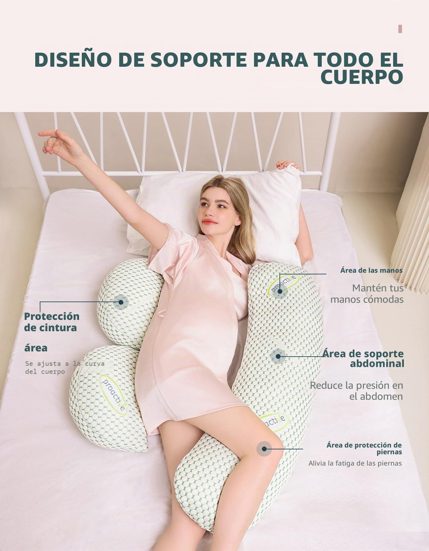 Oternal Almohada de embarazo para mujeres embarazadas, almohada corporal suave para embarazo, apoyo para espalda, caderas, piernas, almohada de maternidad con funda de almohada desmontable y ajustable