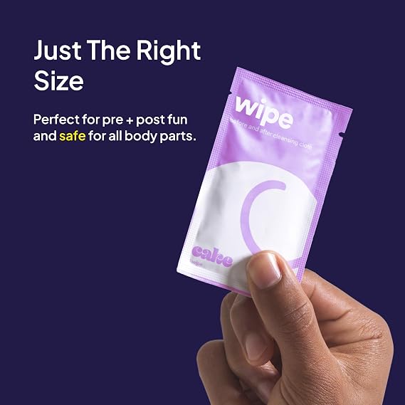 Hello Cake Sex Wipes - Individually Wrapped, Organic Flushable Wipes for Adults - Hypoallergenic, pH-Balanced, Hygiene Wipes for Women, Men and Couples (12 Count Bag)
