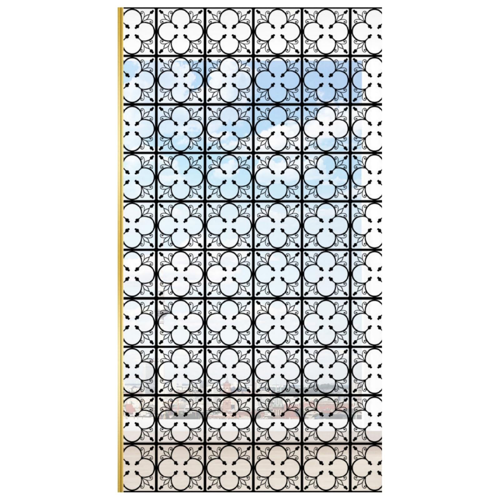 Fensterfolie Blickdicht 90x200CM Plaid Statisch Selbsthaftend Dekorative Folie, Abnehmbare Glasfolien Anti-UV, für Badezimmer küche