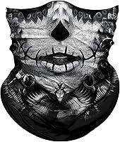 Vista 28 de Obacle Máscara facial de calavera para polvo, viento, protección solar, hombres y mujeres, motociclismo