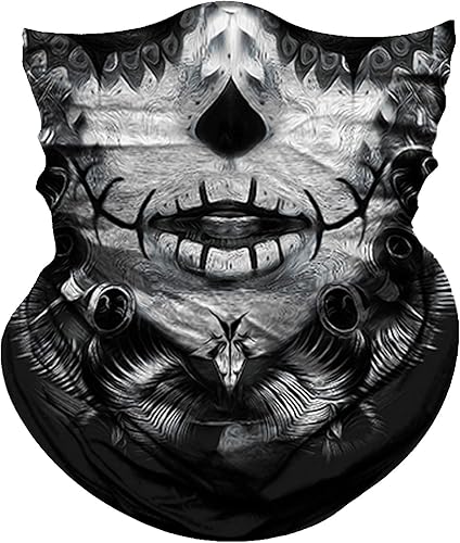 Miniatura 131 de Obacle - Media máscara de calavera, para protección contra el viento, el sol, sin costuras, 3D, para hombres, mujeres, duradera, delgada, Hombres