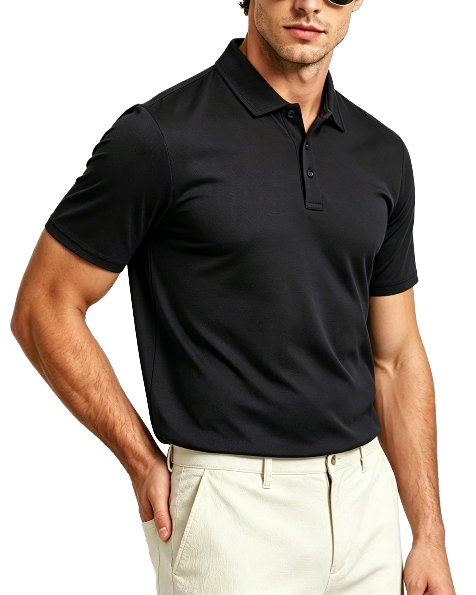 Tansozer Poloshirt Herren Sport Atmungsaktiv Funktion Kurzarm Schnelltrocknend