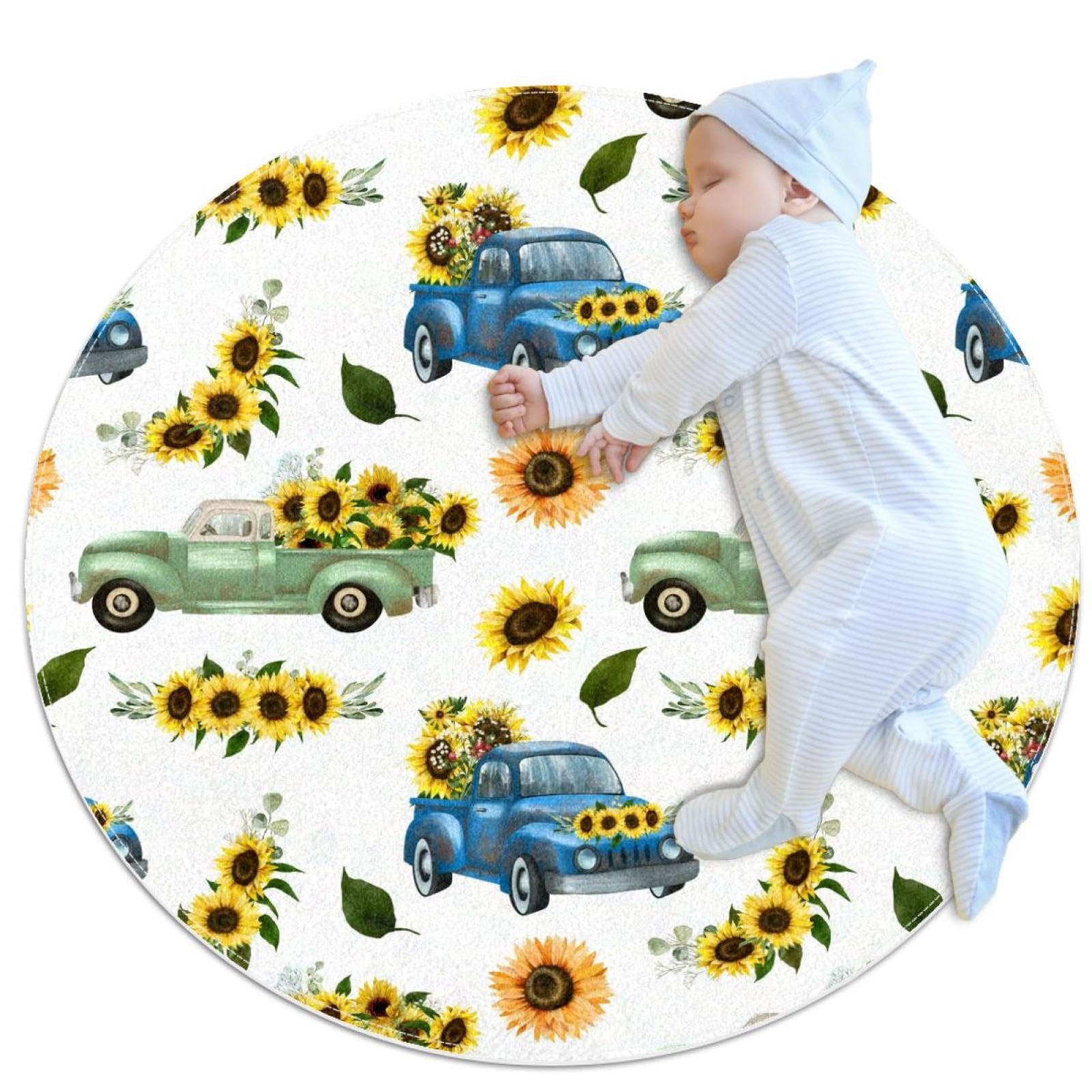 Tapis de salle de bain rétro tournesols antidérapant : fini les glissades au réveil