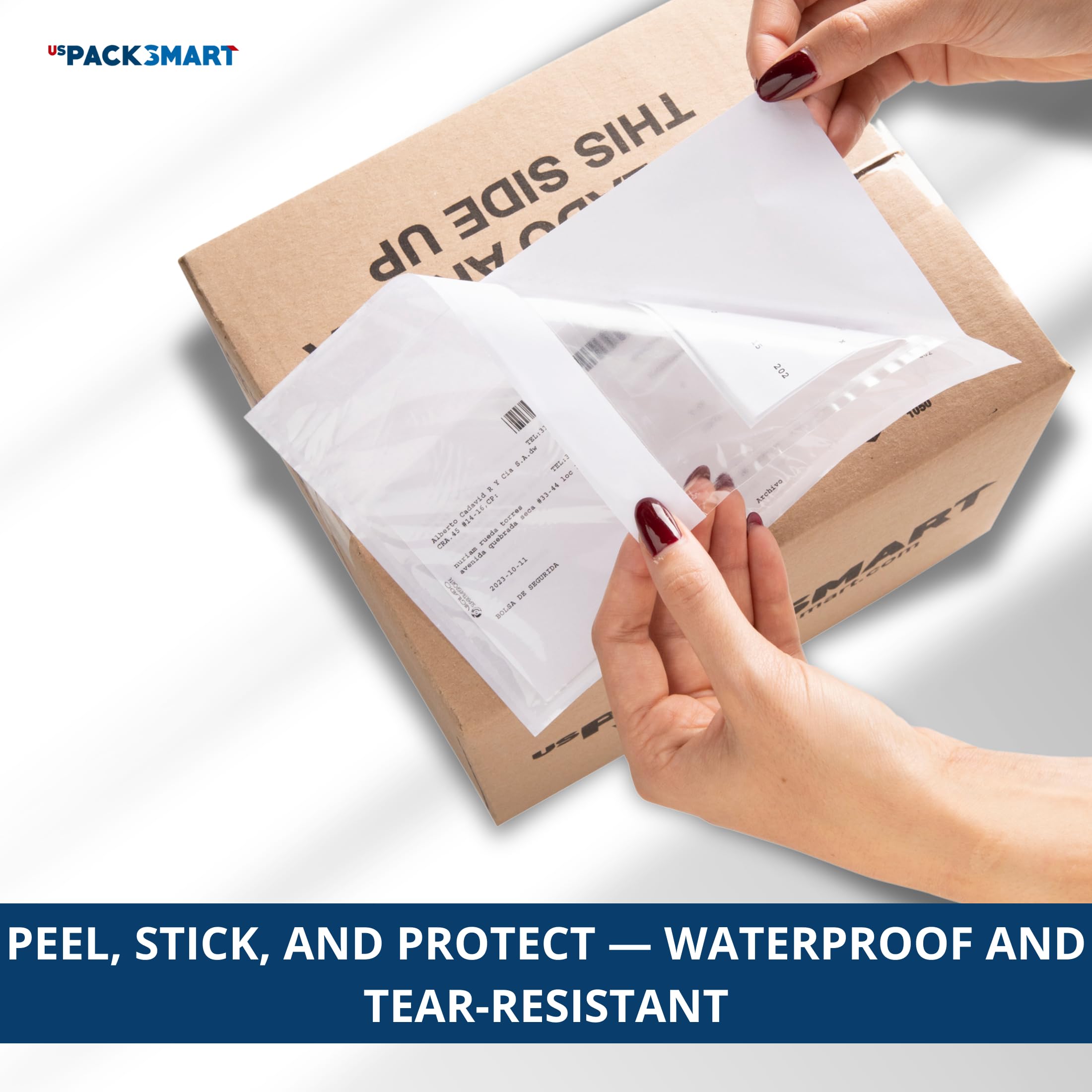 USPACKSMART 1000 buste trasparenti per etichette di spedizione, 11,4 x 14 cm, resistenti adesive, ideali per etichette, fatture e documenti