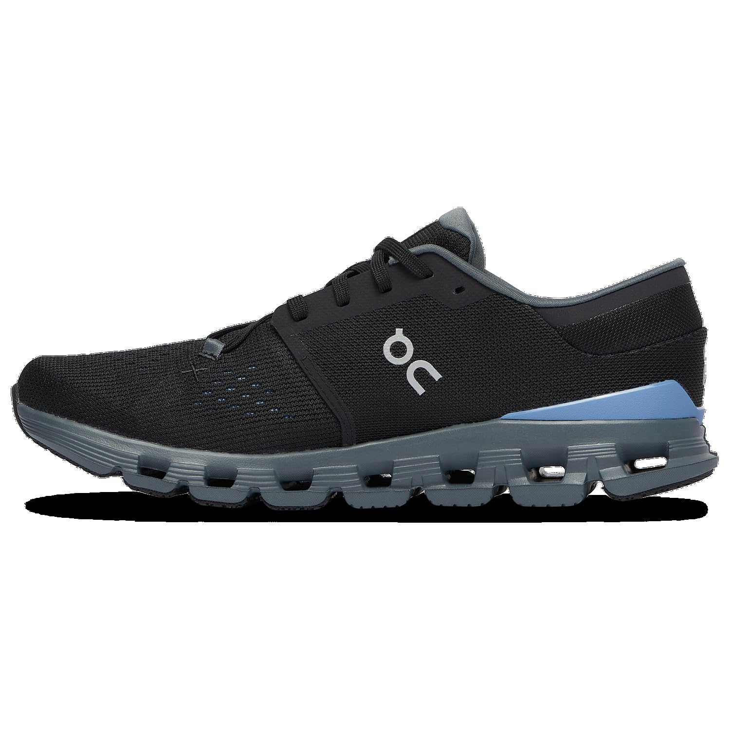 On Men's Cloud X 4 Sneaker, Black/Chambray, 12.5