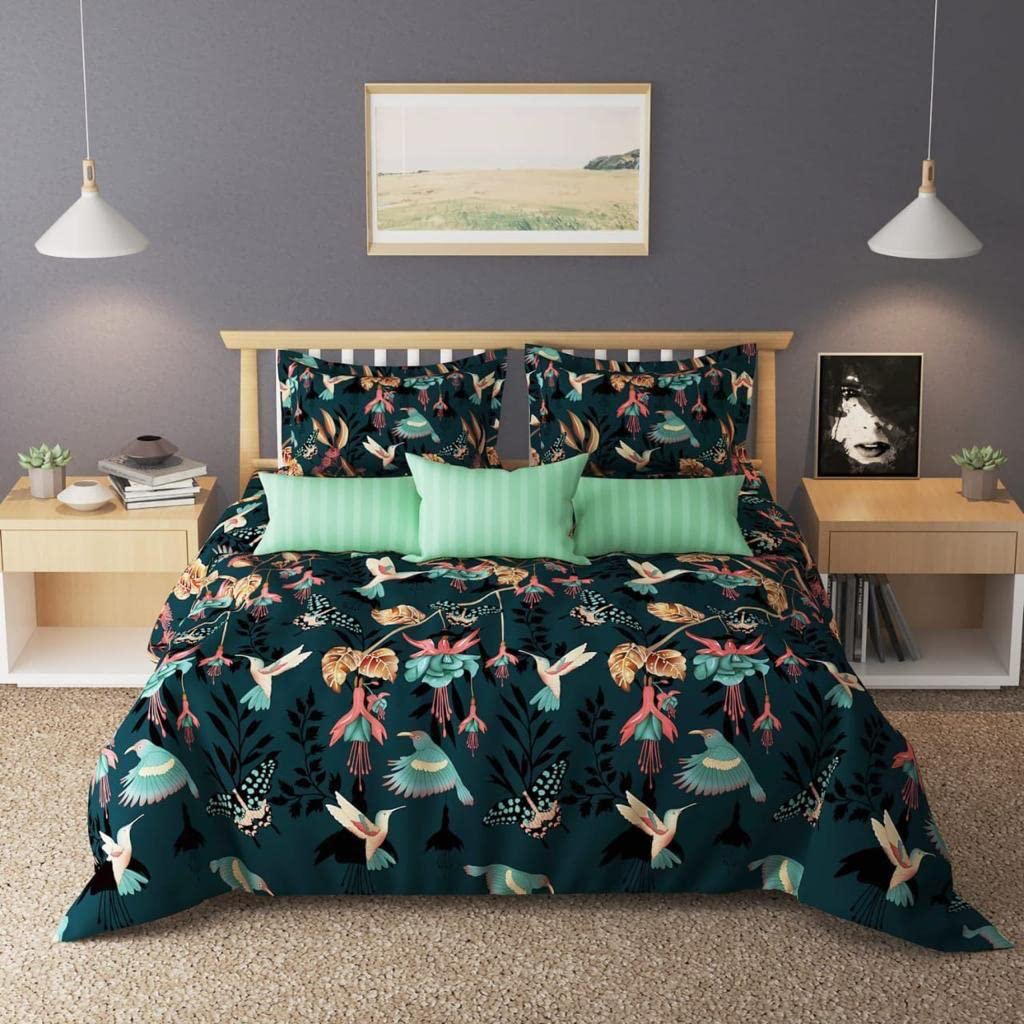 Laying Style™ Soft Glace Cotton King Size Duvet Cover(Size: 90x100 inch) II Razai Cover II Quilt Cover for Double Bed Size with Zipper (Dohars) Color : Multicolor-picture-44