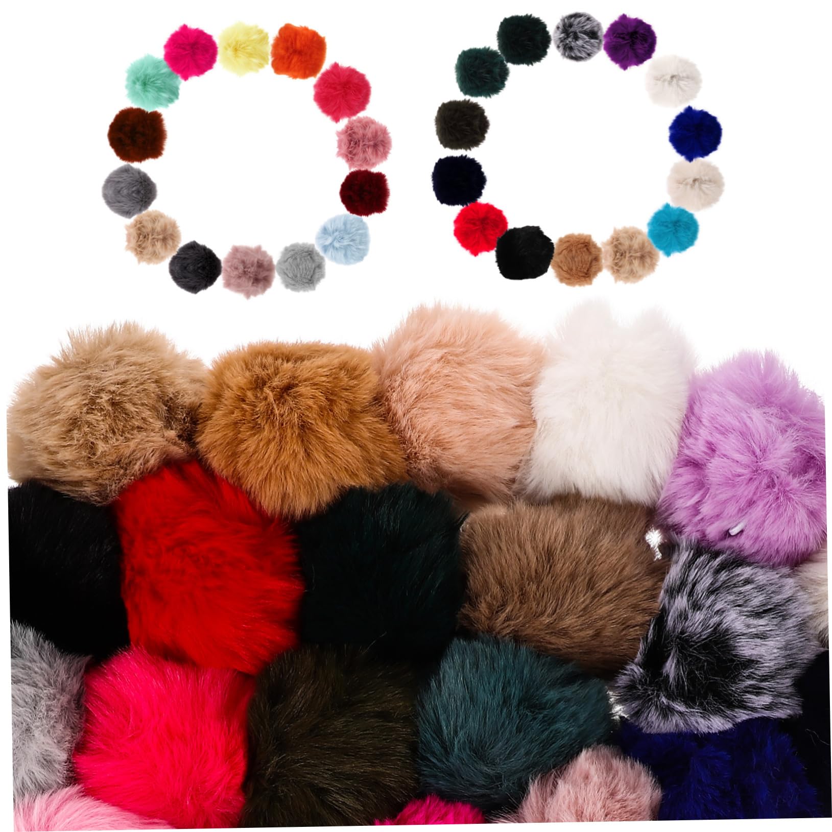 Pompones Artificiales Decorativos de 8cm, 37 Piezas para Manualidades