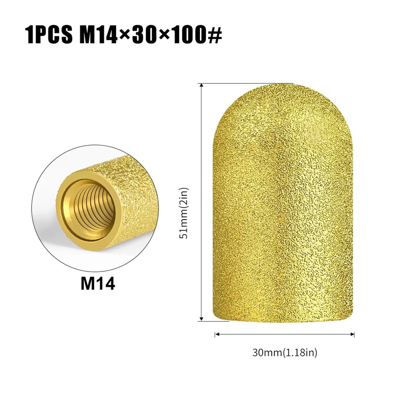 Muela abrasiva de diamante de primera calidad (M14 x 30 mm x 45) for proyectos de piedra(M14x30mmx100)
