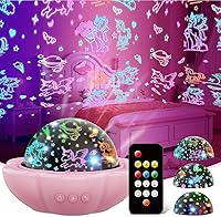 MINGKIDS Unicorn Night Light Projector for Girls 3-10: 93 Colors, 3 Films (Unicorn, Star, Ocean), Remote Control, Auto Timer - Magical Birthday/Christmas Gifts