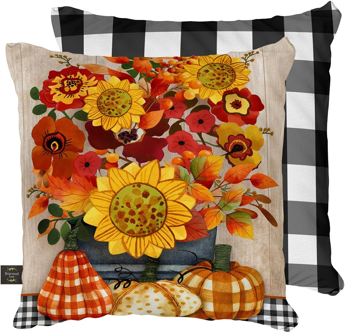 Briarwood Lane Black & White Pumpkins Fall Decorative Pillow
