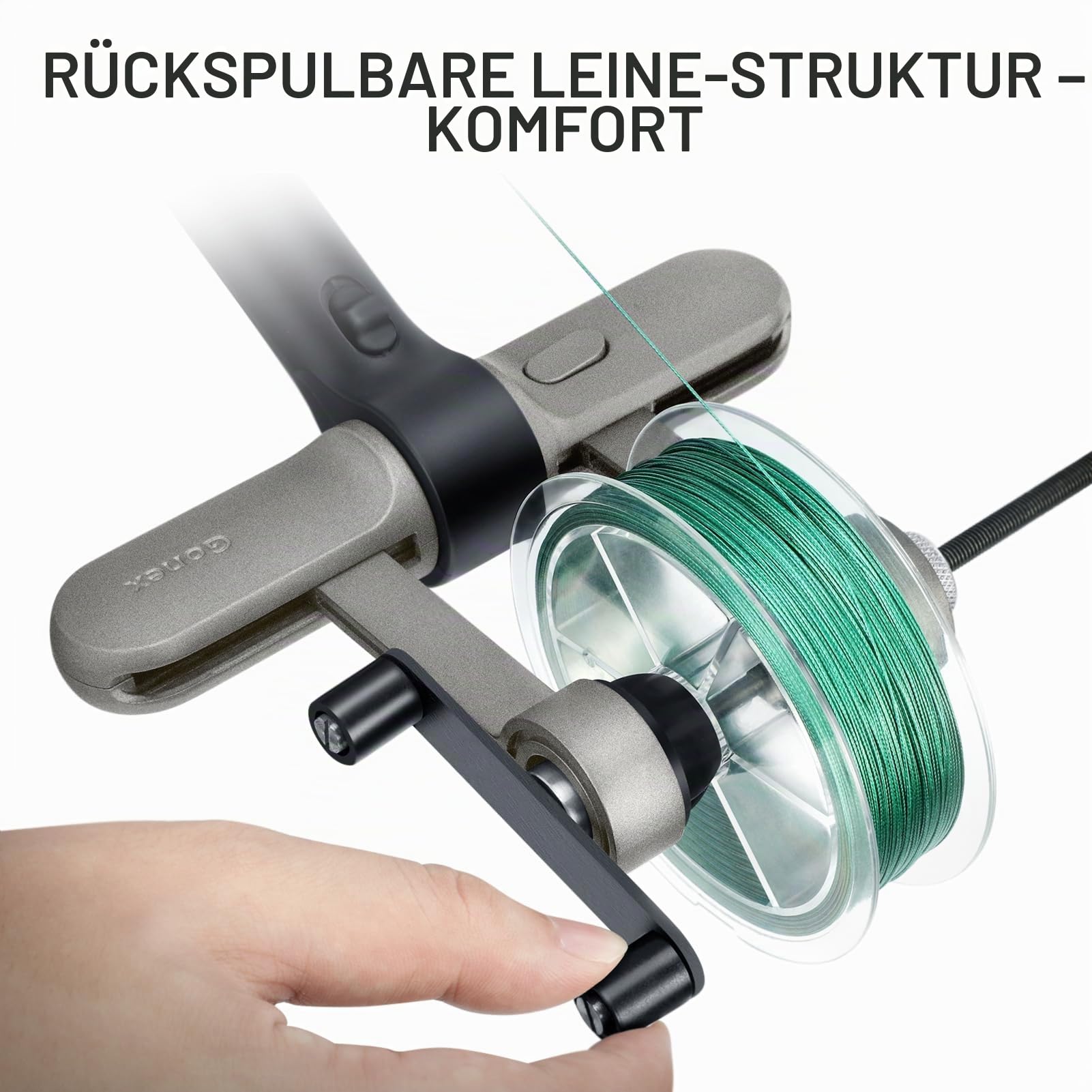 Gonex Angelschnur Aufspulgerät Tragbar Schnurspulgerät mit Patentierter No-Twist Technologie Verstellbarer Schnurwickler aus Aluminium für Spinning Baitcasting Fliegenrollen Rostfrei