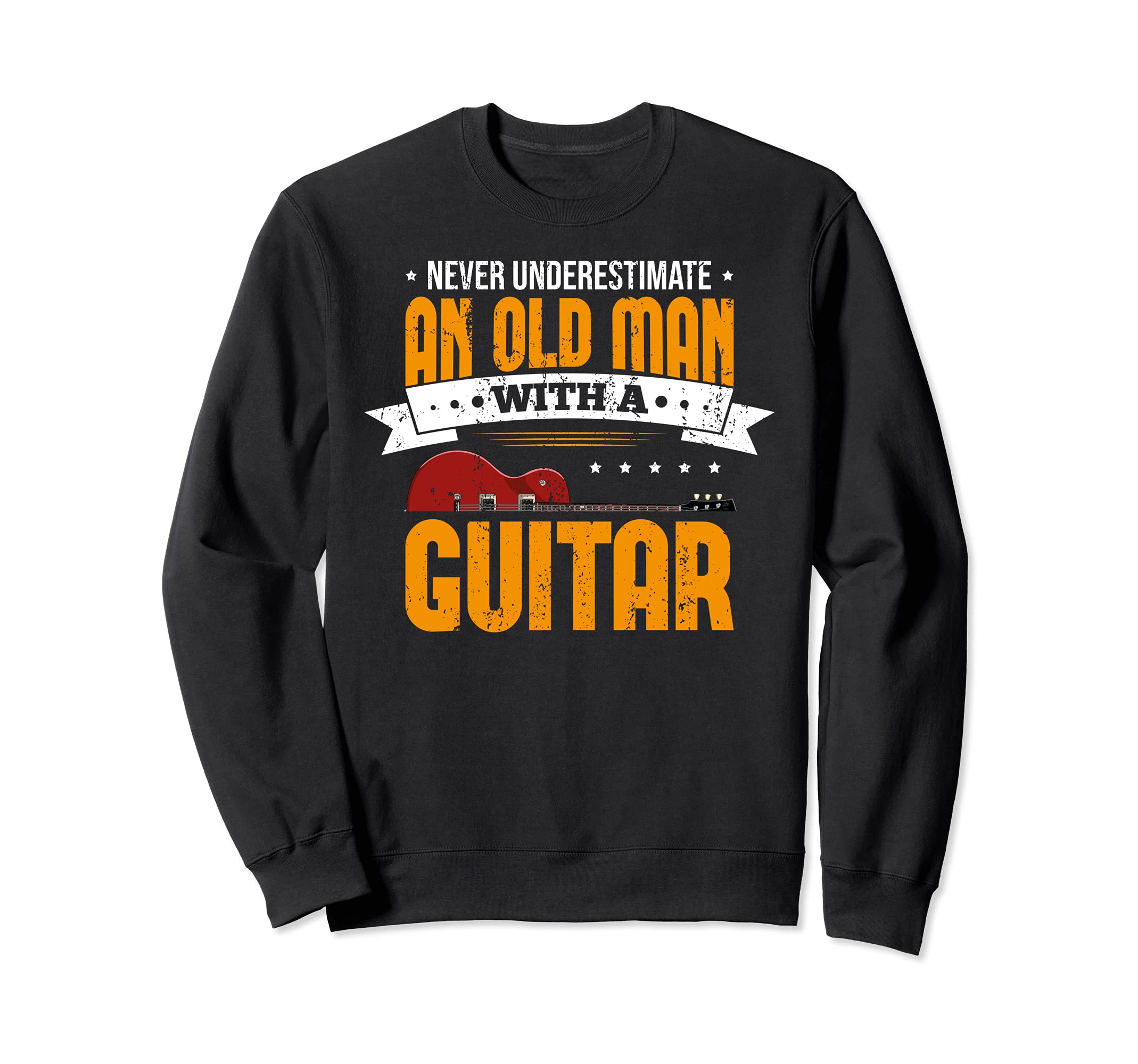 Retired Guitarist Musician Guitar Player Retirement Guitar Sweatshirt, Black