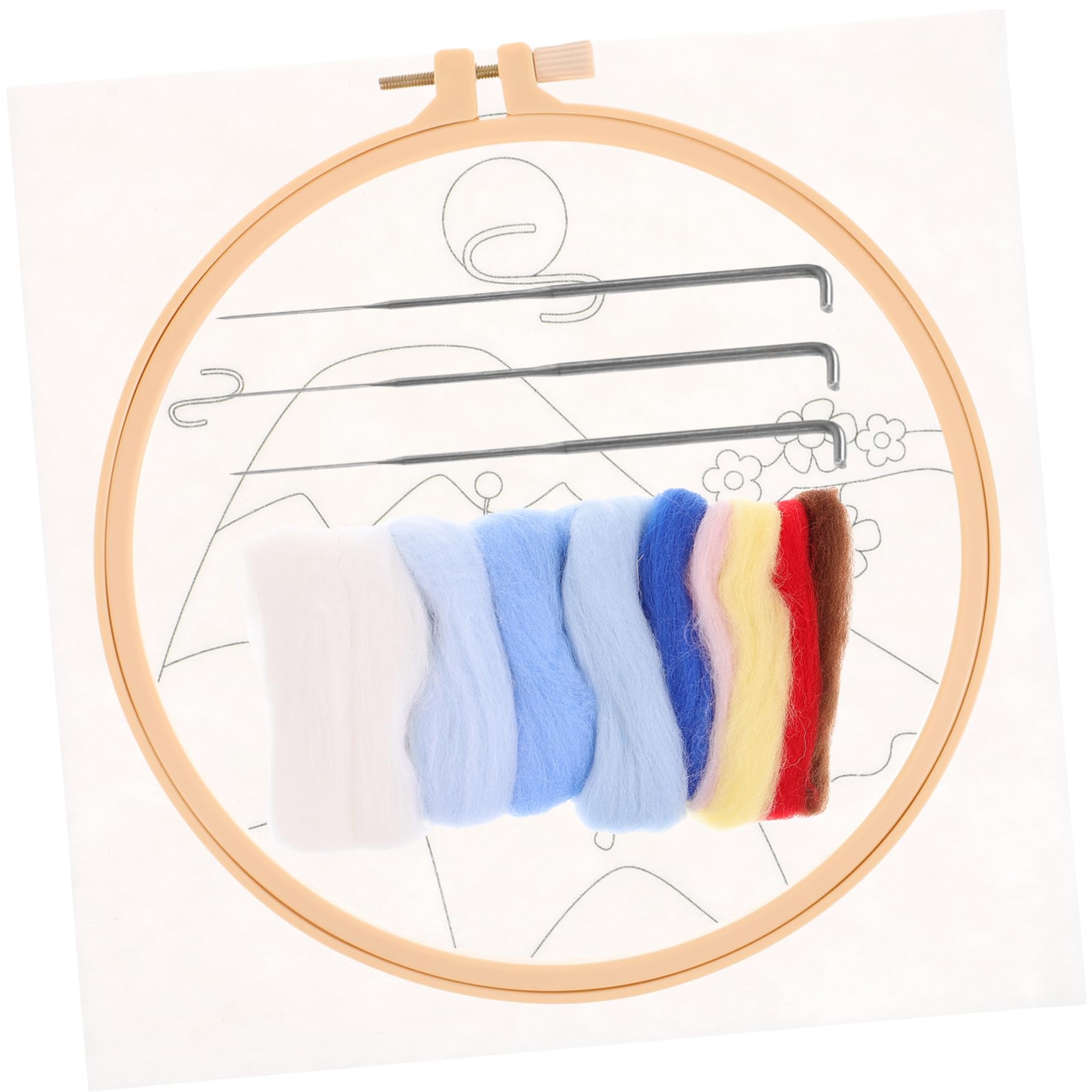 SEWACC 1 Set Needle Felting Kit Complete Wool Felting for Beginners for DIY Crafts and Home Decor Includes Quality Core Wool and Easy to Follow Techniques