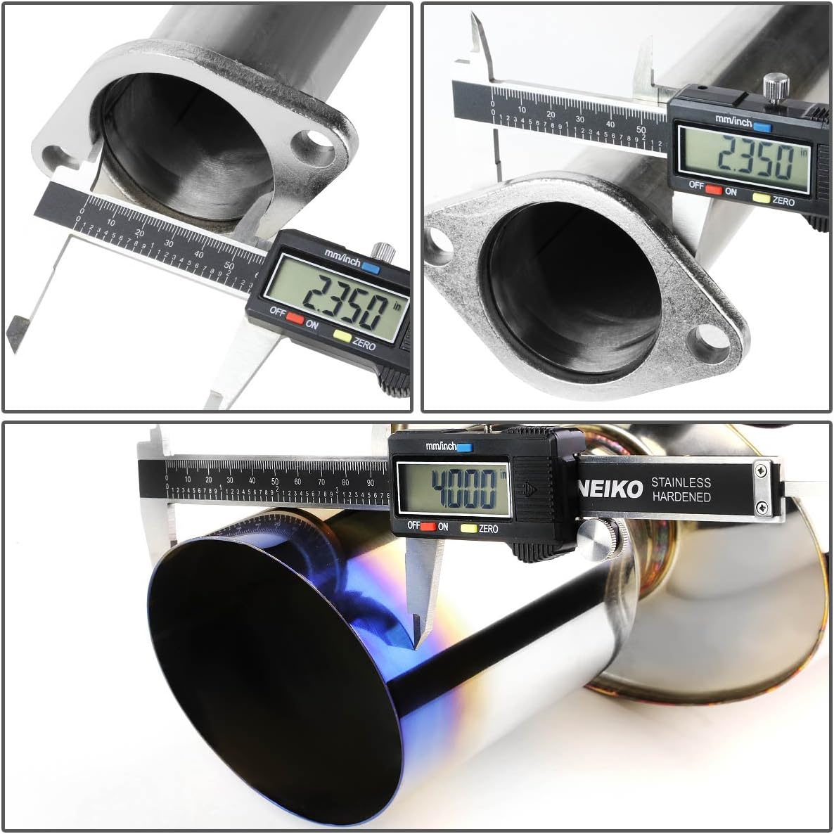 DNA MOTORING CBE-ME06L4-BT Stainless Steel Cat Back Exhaust System [Compatible with 06-09 Mitsubishi Eclipse 2.4L l4]