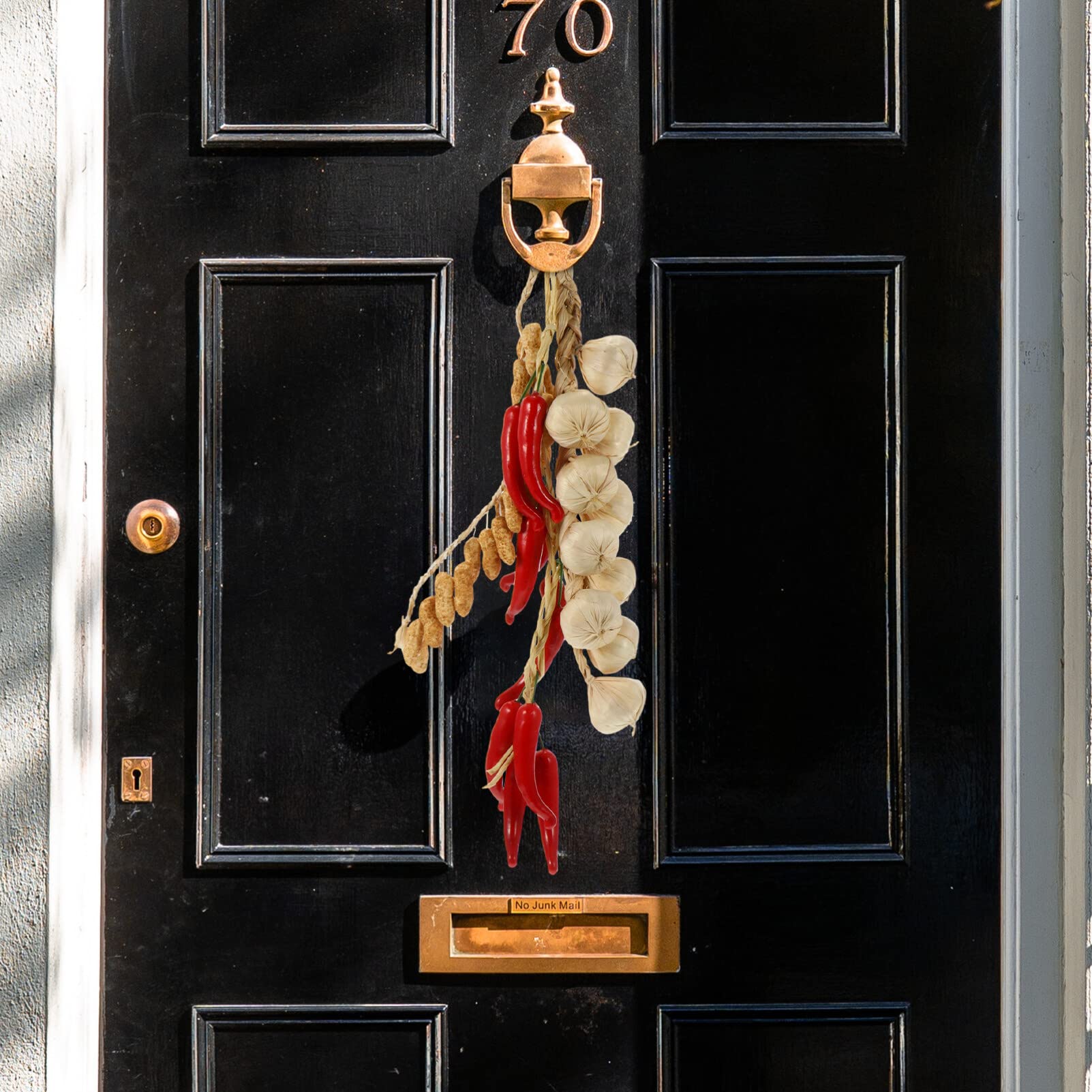 Garneck - Set Di 3 Corde Artificiali Da Appendere, Per Peperoncino, Verdure, Per Fotografia, Aglio Bianco Realistico, Peperoni, Ghirlanda Di Arachidi Da Parete, Decorazione Per Raccolti