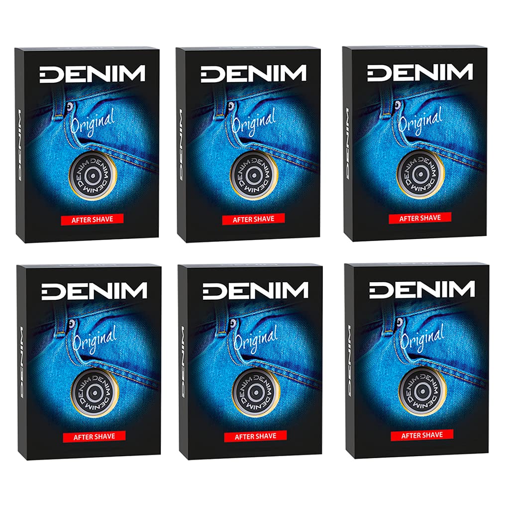 6x Denim After Shave Original Dopobarba Liquido Nach der Rasur Flüssiges Aftershave Rasierprodukte 100ml