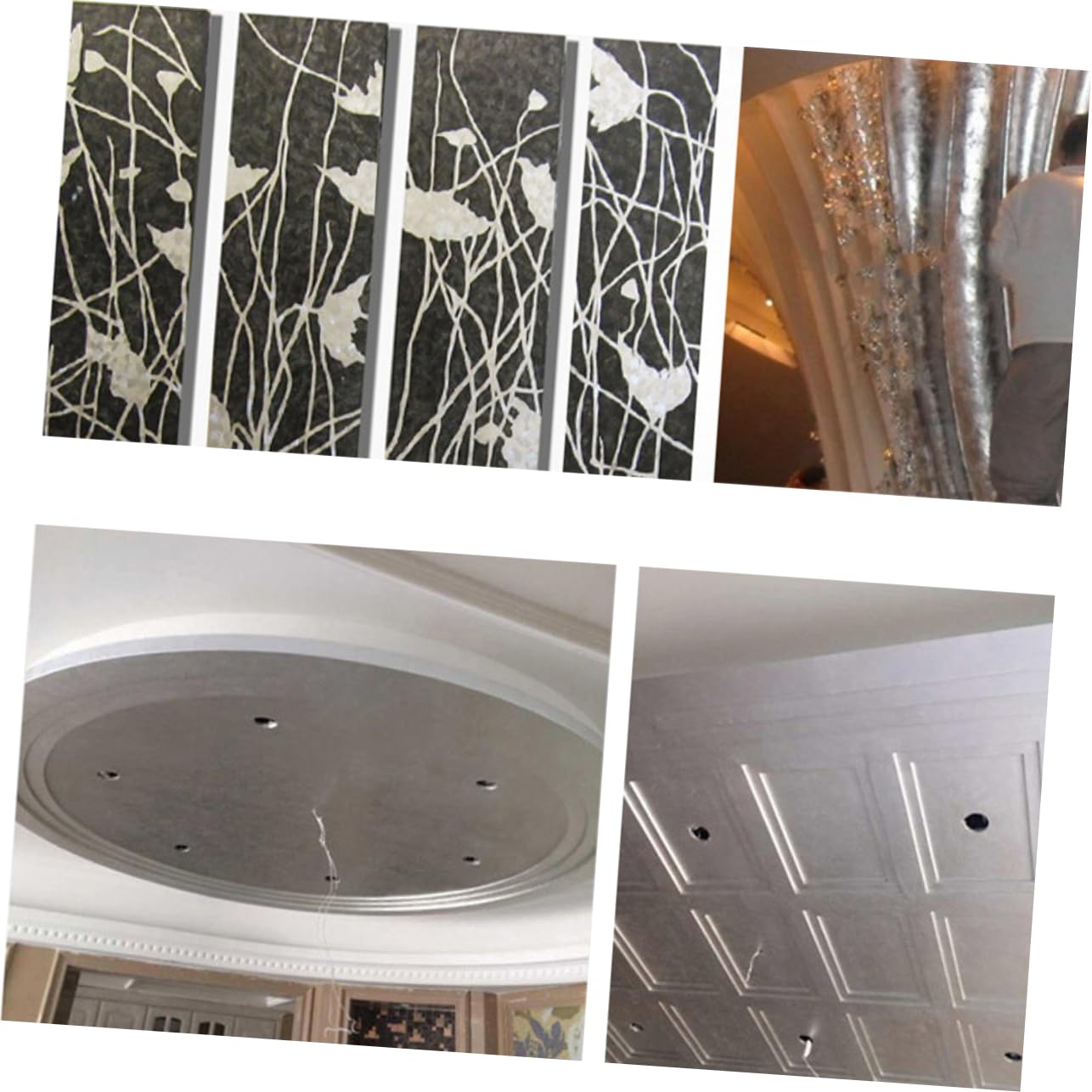 OSALADI DIY Silver Foil Stickers 100 Pack Metal Imitation Gilding 9x9cm Square Shape Art Craft Decorations