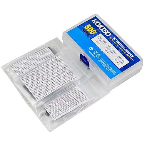 Miniatura 2 de KOKISO 50 valores 500 piezas caja de muestra 15 valores 150 piezas de diodo SMD, 20 valores 200 piezas de transistor SMD, 15 valores 150 piezas SMD