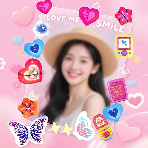 Miniatura 7 de 3500 calcomanías coreanas para tarjetas fotográficas Kpop, calcomanías de decoración de libros, calcomanías estéticas con purpurina de mariposa,