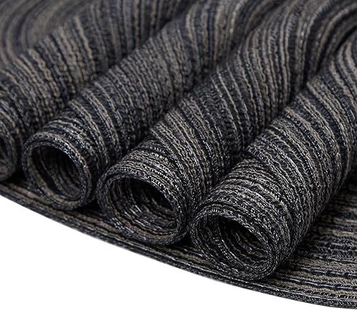 Miniatura 9 de Juego de 6 manteles individuales trenzados ovalados, para mesas de comedor redondas, manteles individuales redondos, manteles individuales redondos