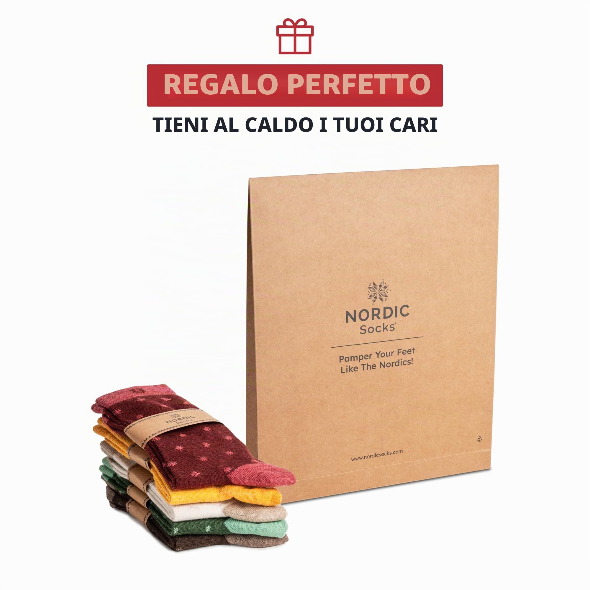 NORDIC Socks Calze Dress Standard Lana Merino 5 paia | Vestibilità Perfetta, Anti-Vesciche, Lana Merino Sottile