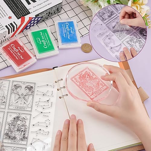 Miniatura 3 de INFUNLY Constellations Sellos Transparentes 12 Diosas Sello de Silicona Aries Leo Sellos de Goma Sellos Transparentes para Hacer Tarjetas para