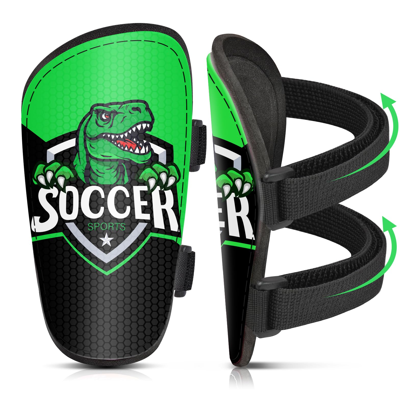 MaciRept Football Shin Pads Kids Youth Boys Girls, Toddler Shin Guard Protection Gear Lightweight Breathable for 2-7 Years Old, Soccer Shin Pads with Adjustable Straps