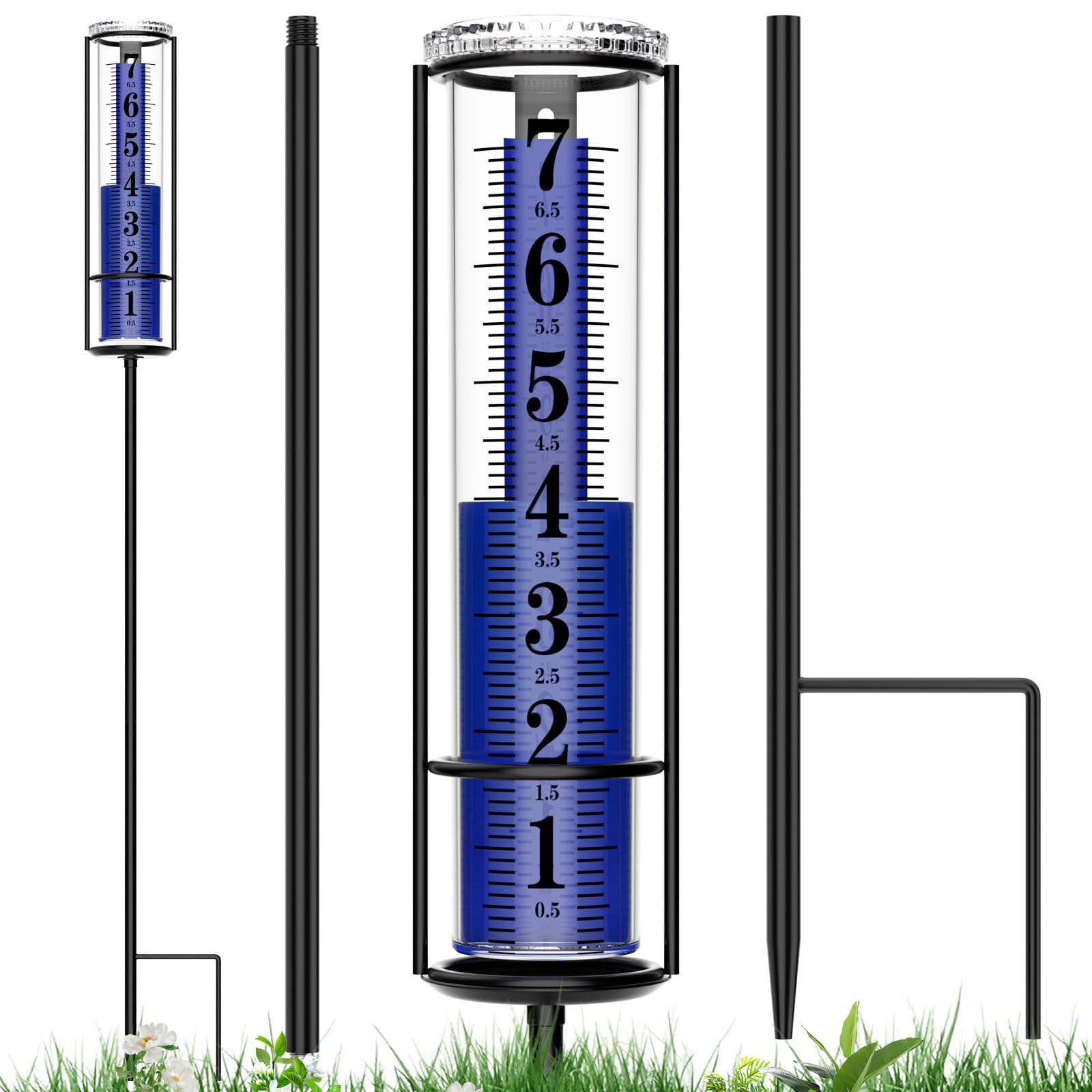 Upgraded Rain Gauge, Really Freeze Proof Rain Gauge Outdoor Best Rated, Large Clear Numbers Rain Gauges for Yard with Stake, Adjustable Height Rain Measuring Tool for Garden, Lawn, Easy to Use-picture-27