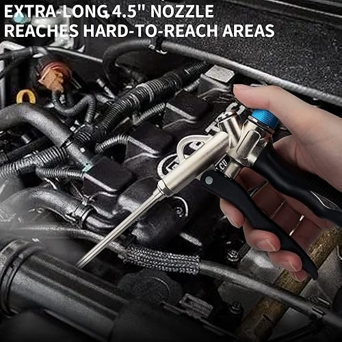 Miniatura 6 de SI FANG Pistola de soplado de aire de 2 vías con flujo de aire ajustable y boquilla extendida desmontable, potente pistola sopladora de compresor de