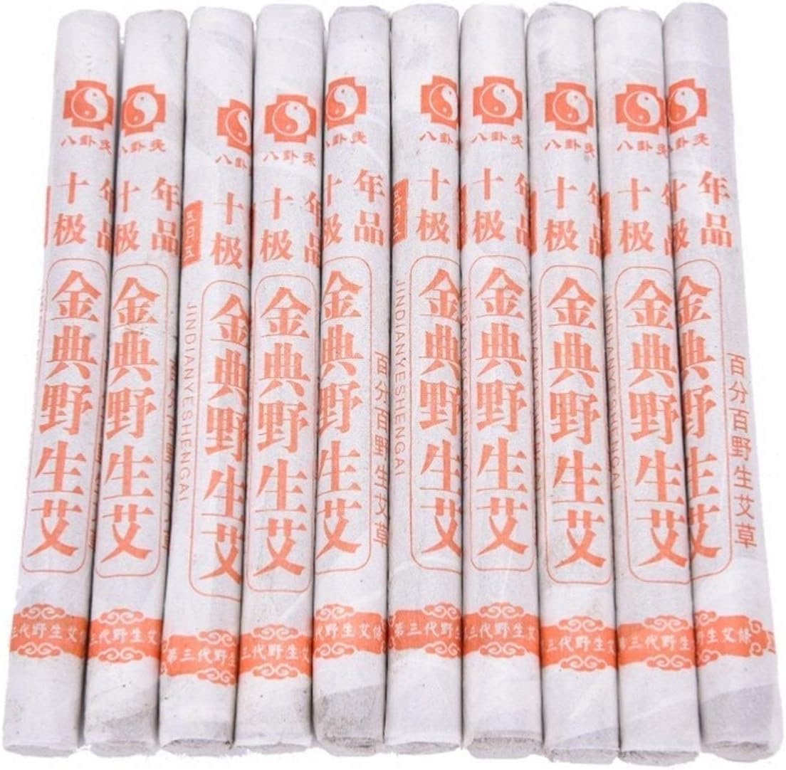 Argentyńskiej Szkoły Świętej, Moxibustion Sticks o niskiej zawartości dymu, opakowanie 10 naturalnych sztyftów moxa do łagodzenia bólu
