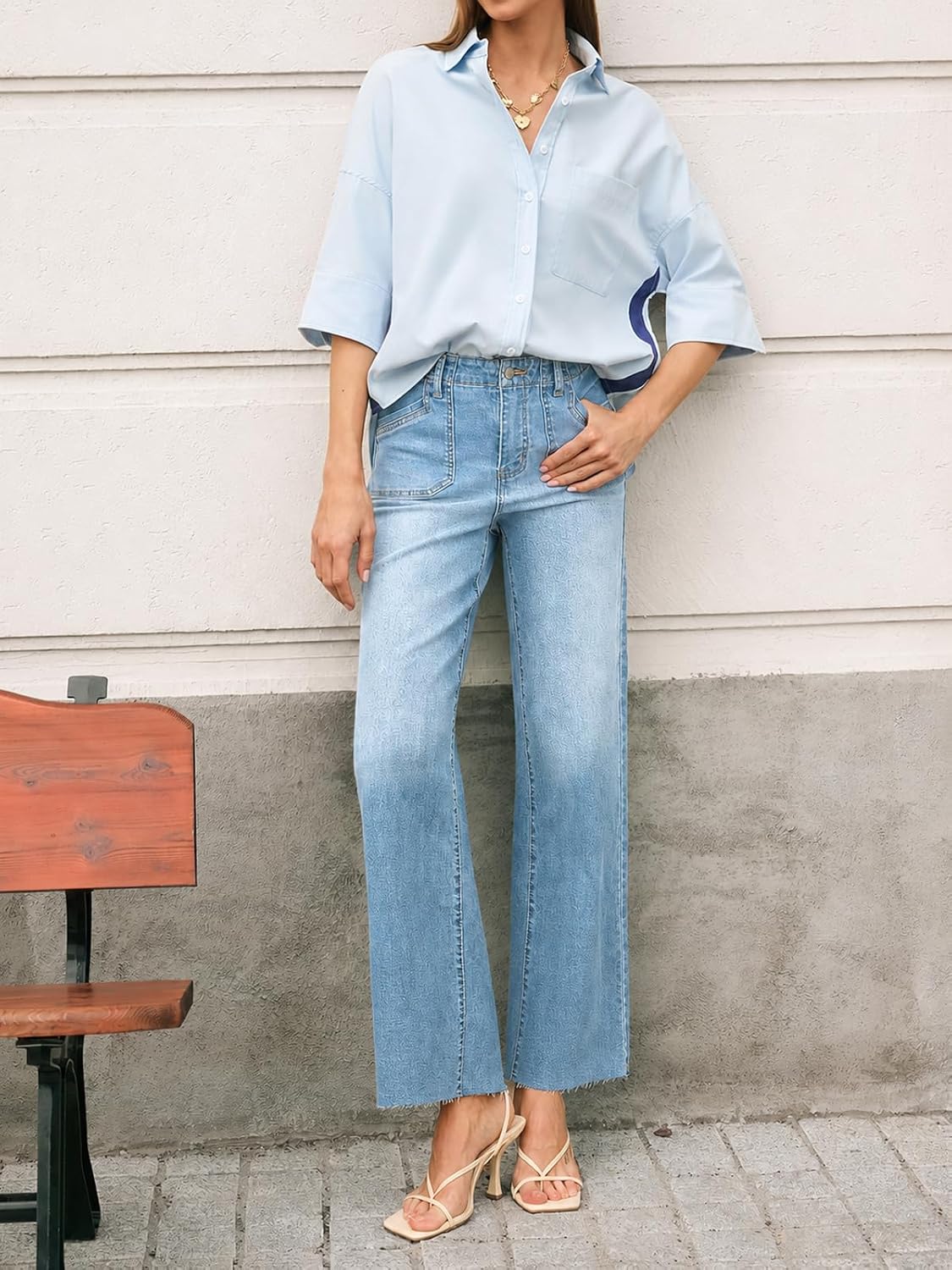 Cicy Bell Womens Wide Leg High Waisted Jeans Stretchy Straight Denim Pants | 2026 Trendy,Baggy,Loose Fit,Denim Pants with Pockets,