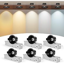 CycevSun Black 2 Inch Recessed Lights, Anti-Glare COB Spotlight, 6-Pack