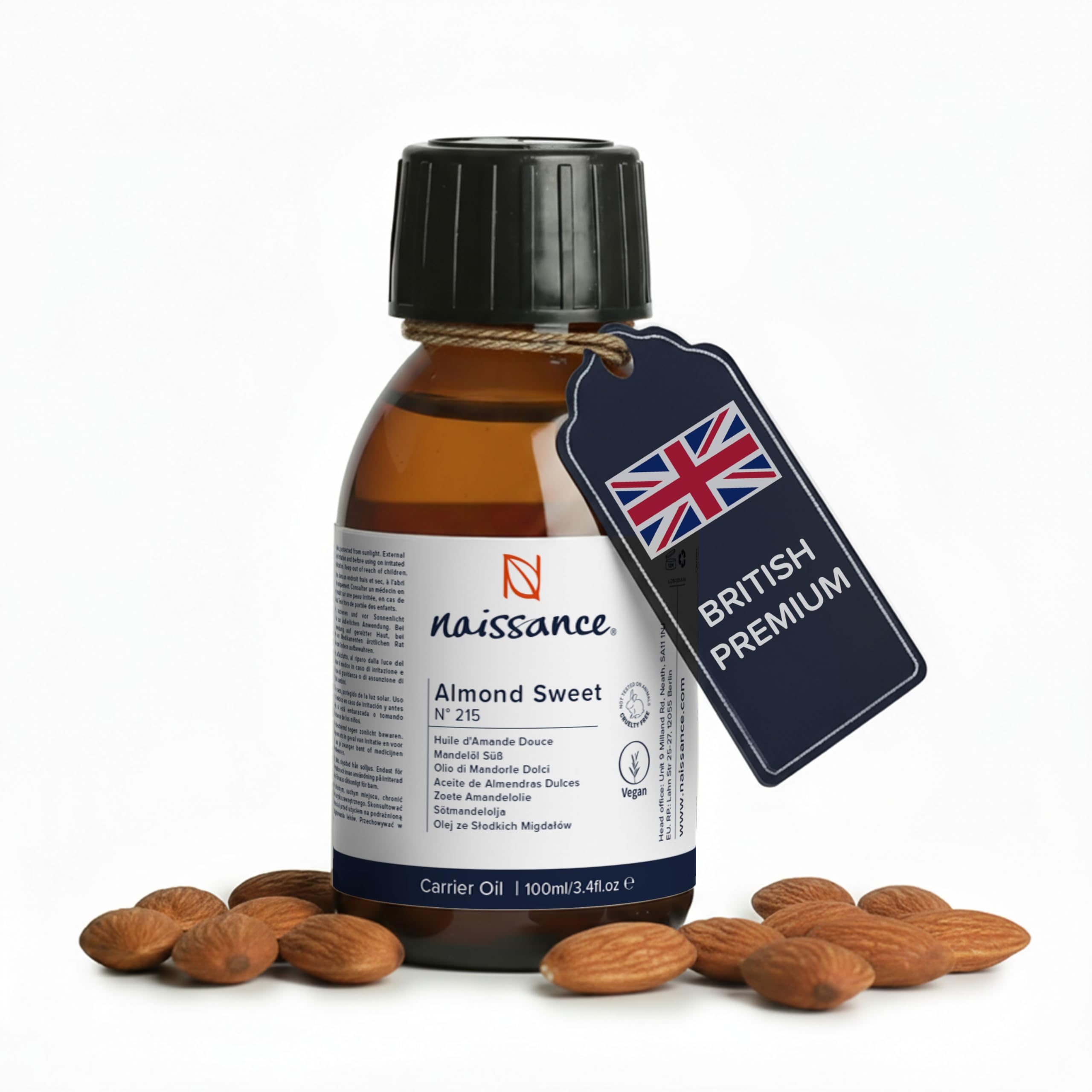 Naissance Sweet Almond Oil 100ml 100% Pure