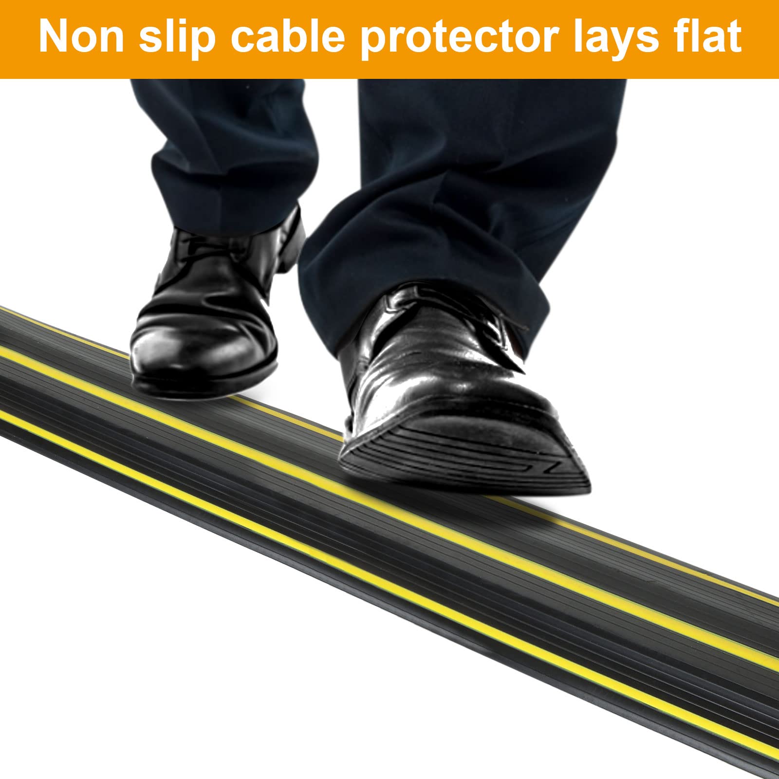 AKOLAFE Cache-câble de sol, 3 m, protection de fil en PVC pour câbles, protecteur de câble au sol, 3 canaux de câble, cavité 17 mm (H) x 83 mm (l)