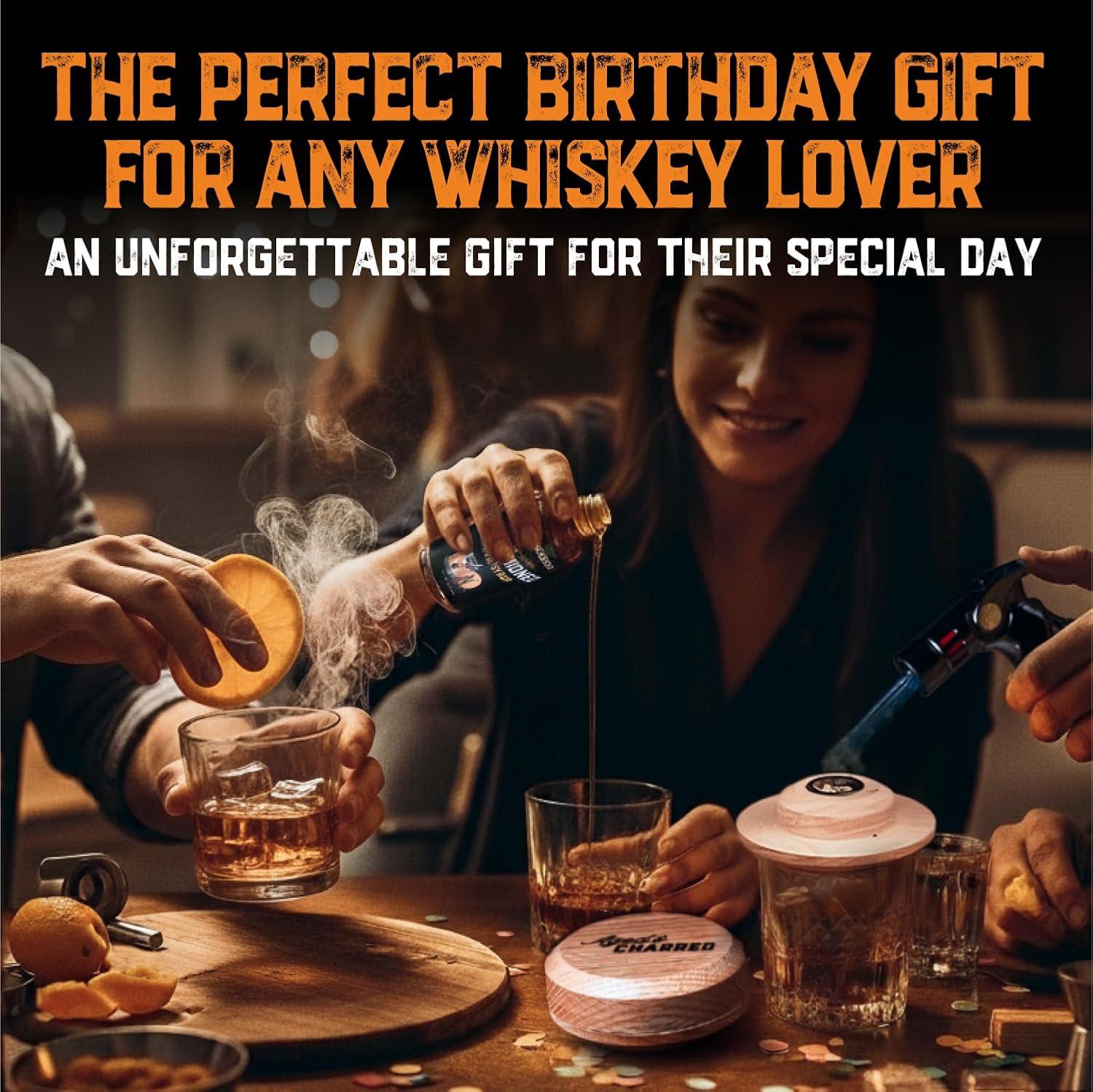 Whiskey Cocktail Smoker Kit with Torch, Old Fashioned Syrup & 8 Flavors Wood Chips - Premium USA Oak Smoker - Old Fashioned Smoker Kit - Bourbon Gifts for Men (with Butane) - Image 7