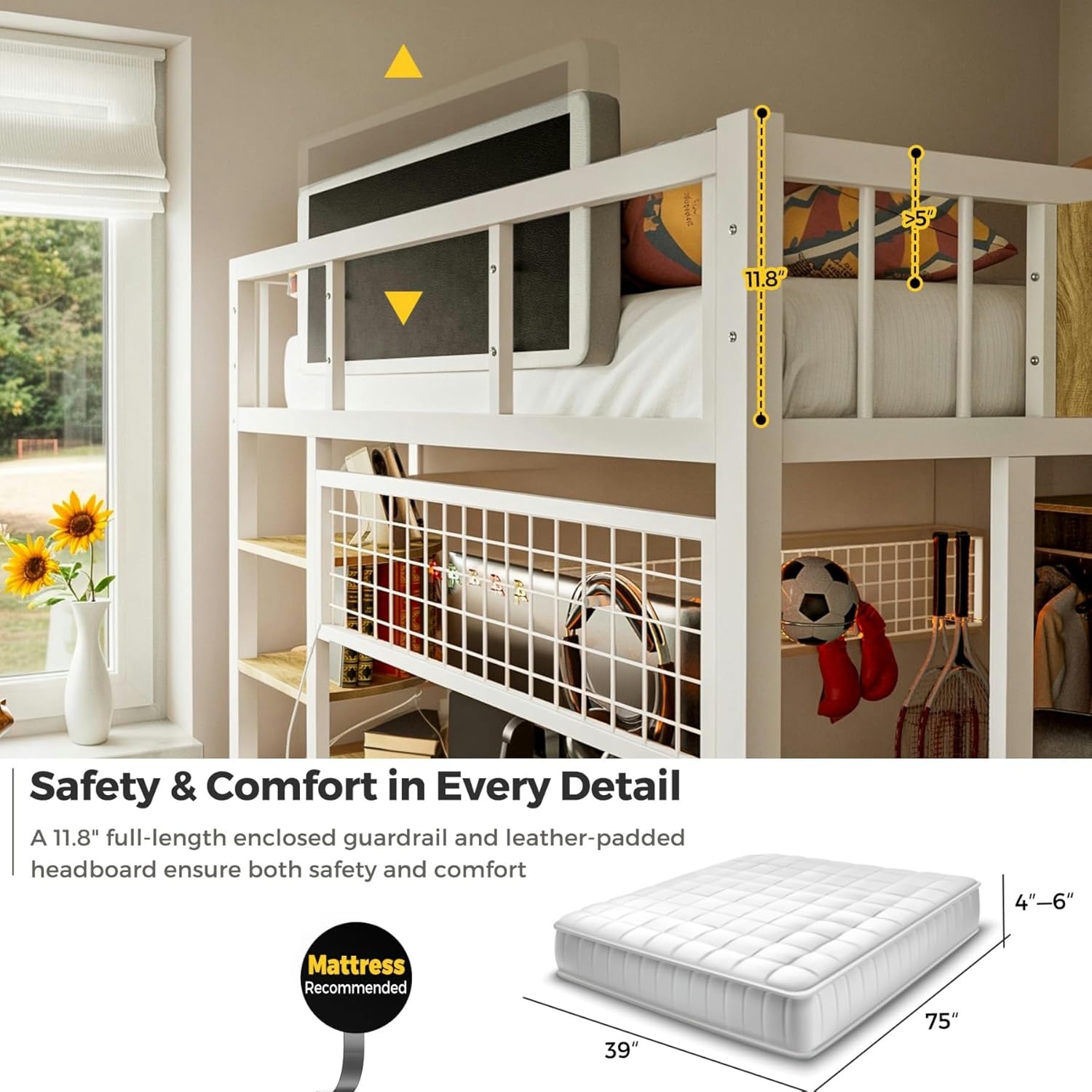 Close-up of the charging station with AC outlets and USB ports on the desk