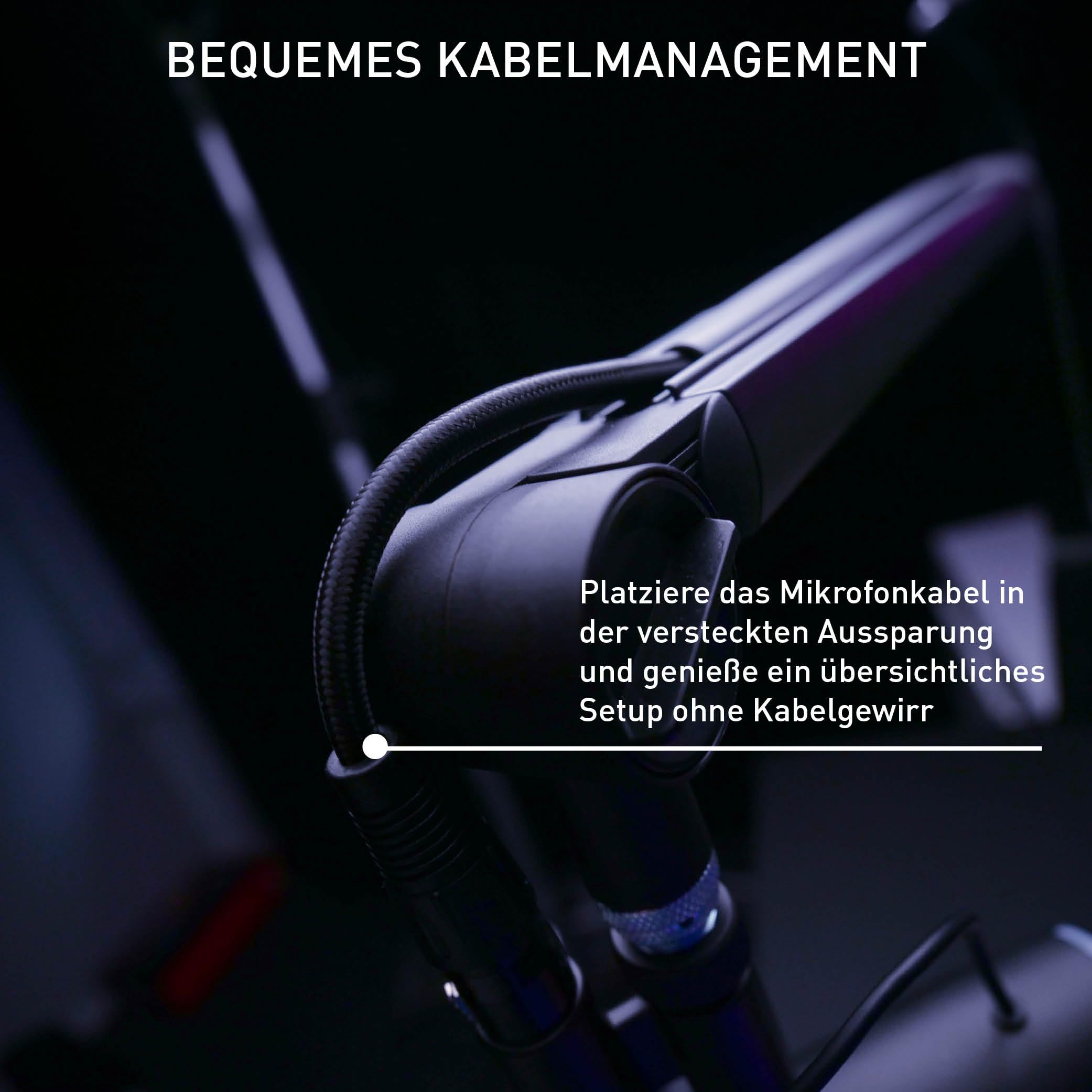 CHERRY XTRFY NGALE BOOM ARM, Robuster Mikrofonarm aus Aluminium, Schwarz