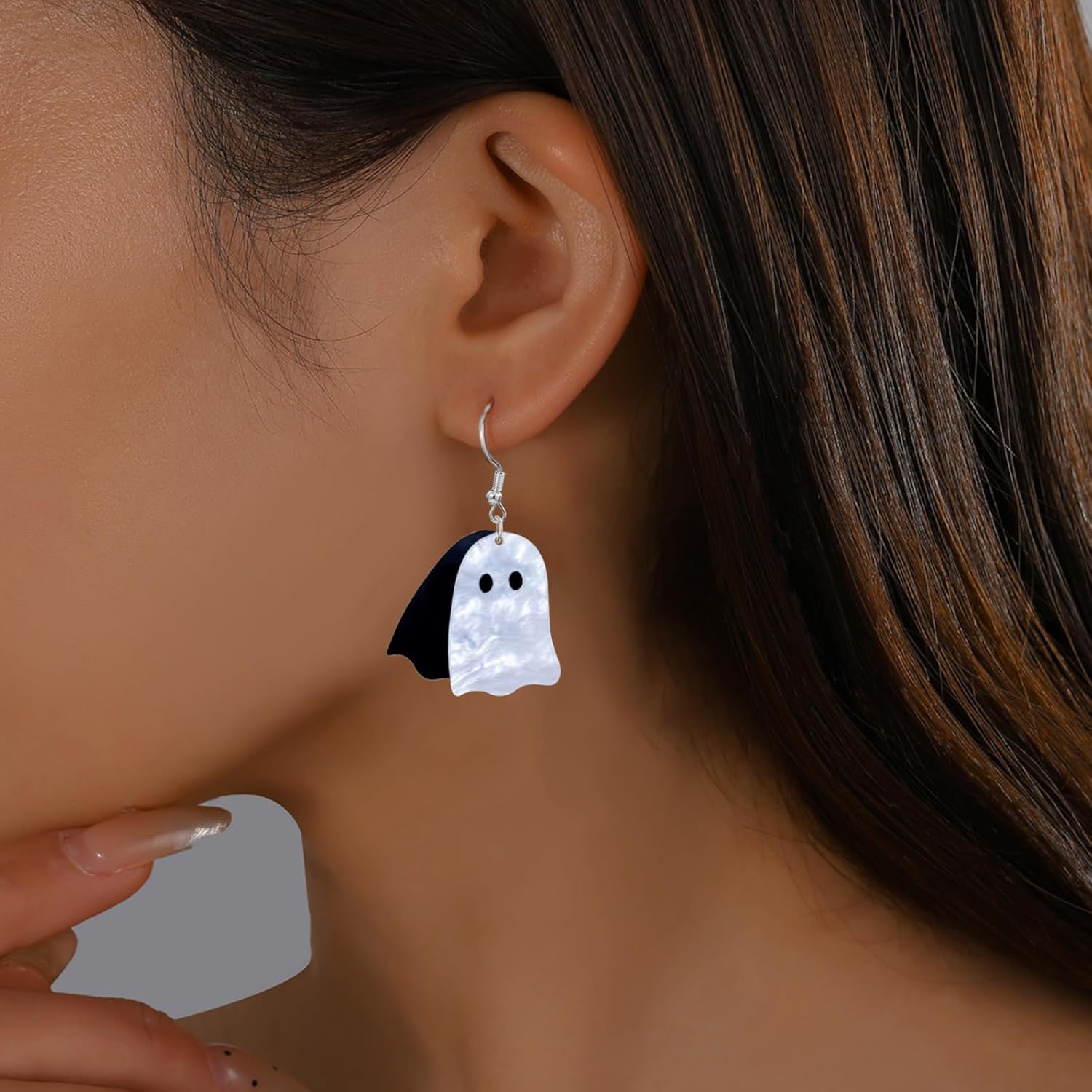 Harry and Henry Halloween Earrings for Women Cute Ghost Bow Earrings for Women Pumpkin Earring Pink Halloween Cosplay Jewelry Gifts Halloweens Costume Trendy 2025 - Image 2