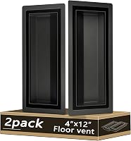 Fauvip 4x12 Floor Register Heavy Duty Steel Flush Mount Vent - 50% More Airflow, Low-Profile for Tile Wood Floors, Easy DIY Install