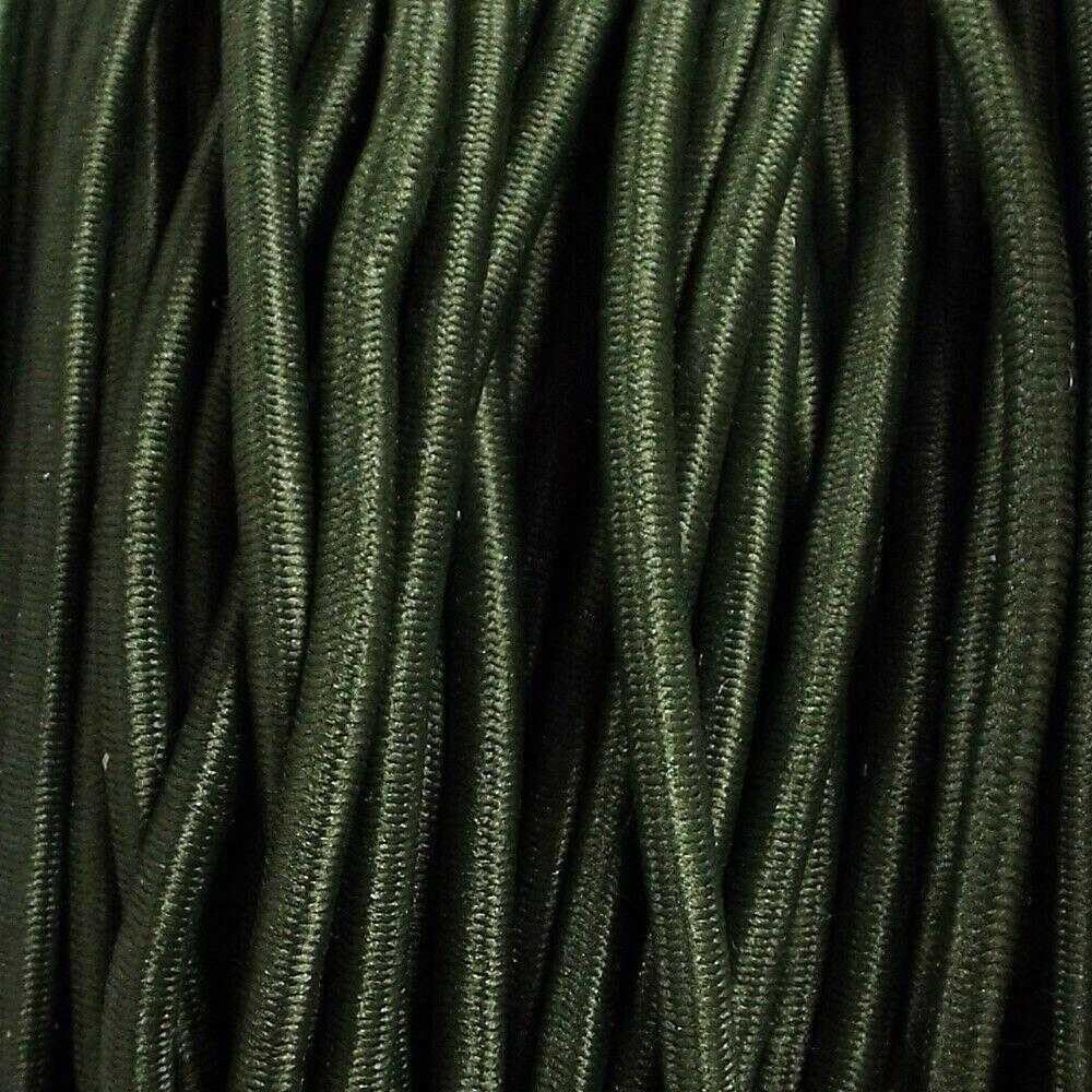 3mm Strong Cord Elastic Round Lacing Coat Anorak 16 Colours 1 2 4 Or 8m 005D, Dark Olive Khaki Green, 4 Metres