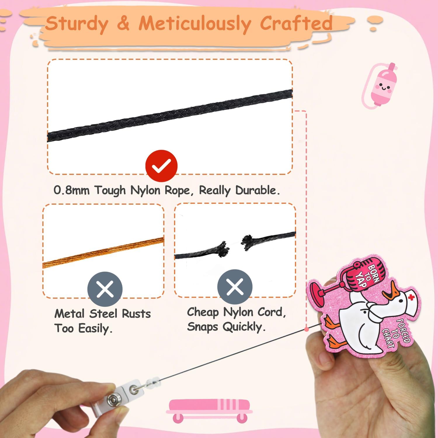 Funny Christmas Badge Reel, Cute Holiday Badge Reels with Retractable Clip, Christmas Badge Holder for Student RN LPN CNA MA Medical Worker Teacher Doctor (Singing Silly Goose) - Image 4