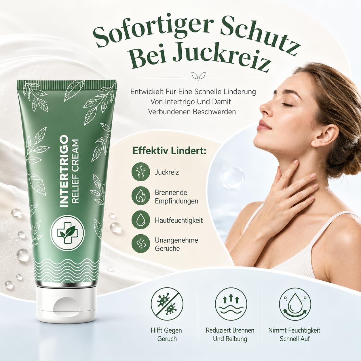 Healora Intertrigo Relief Cream Hautpflege Creme Für Gereizte Haut Sanfte Pflege Für Reibungsempfindliche Hautbereiche Unter Brust Achseln Und Körperfalten (1 pcs)