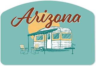 Die Cut Sticker Arizona, Vintage Matchbook, Vintage Camper Vinyl Sticker, (Waterproof Decal for Cars, Water Bottles, Laptops, Coolers), Large