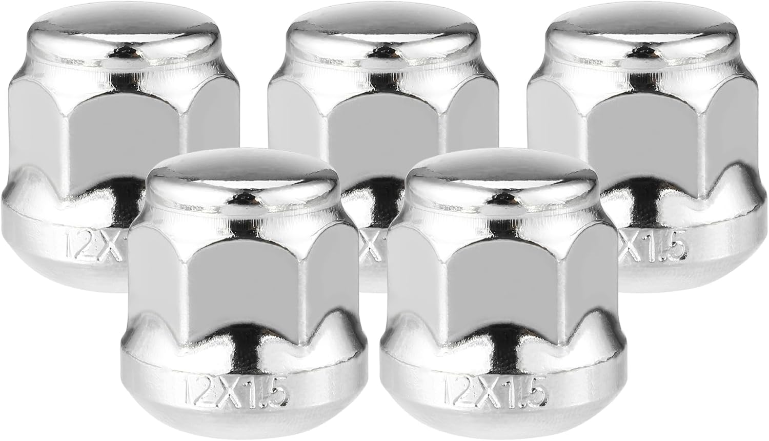 10 Pcs Wheel Lug Nuts Compatible for Honda Accord Civic, Durable Chorme Plated M12x1.5 Carbon Steel Silver Tone Tire Lugnuts