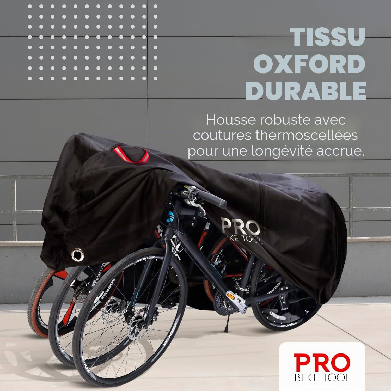 Housse de vélo Pro pour rangement de vélo en plein air - Grand 1, XL 1-2, XXL 2-3 vélos - Matériau Ripstop robuste, imperméable et anti-UV - Protection contre toutes les conditions météorologiques