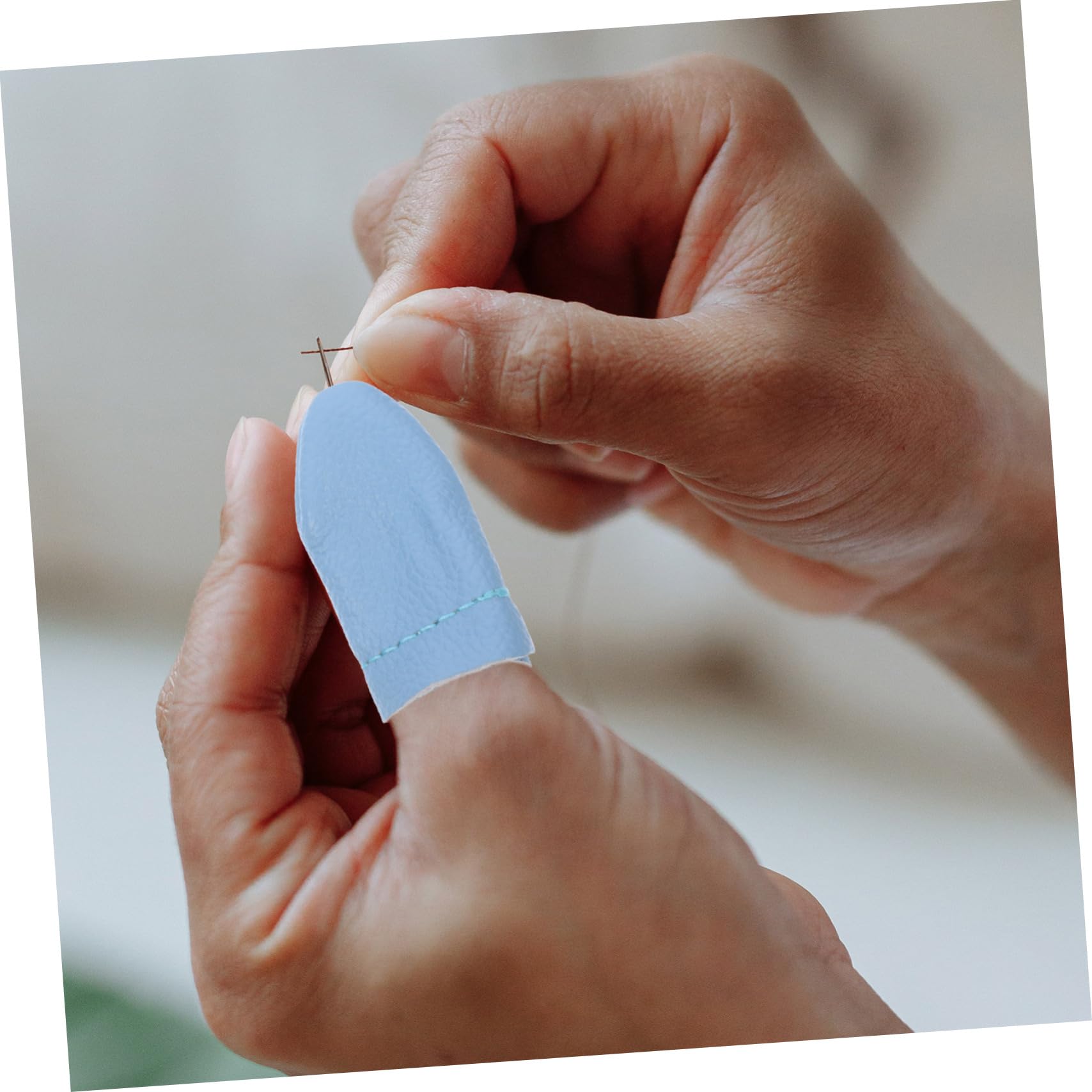 60piezas De Dedos De Cuero Para Costura Dedales De Piel Para Hacer Manualidades Protección Para Dedos Aleatorios